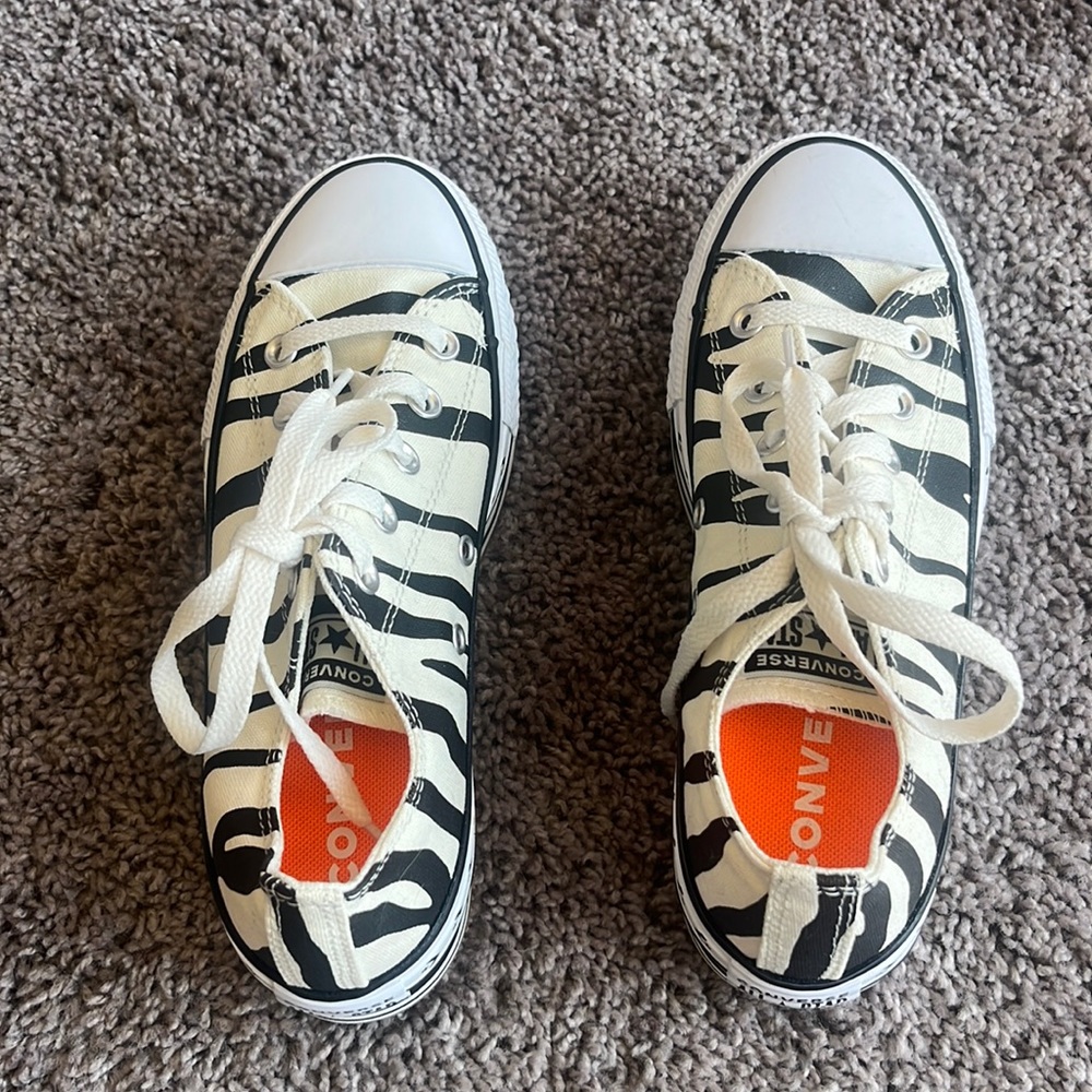 Brand new! Converse All Star Platform sneakers in Zebra Print. Hard to find.